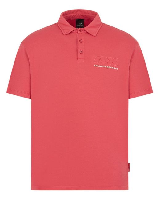 Armani Exchange Poloshirt Met Logo in het Red voor heren