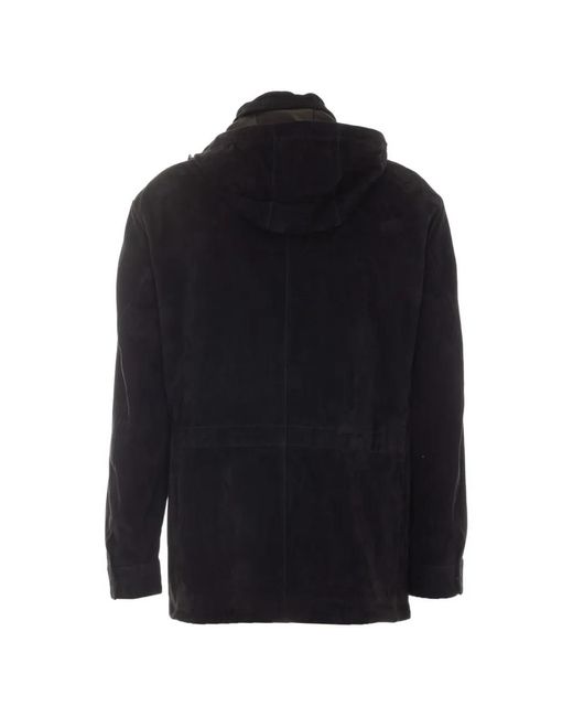 Tom Ford Black Hooded Suede Jacket for men