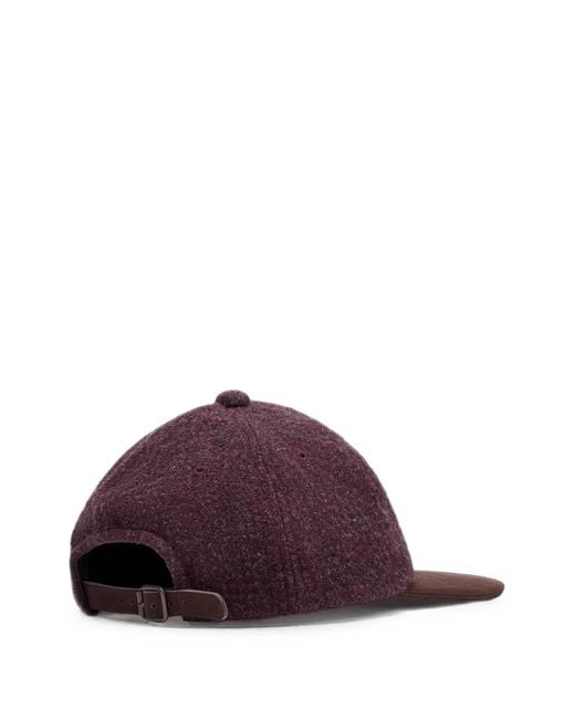 Comme des Garçons Purple Herringbone-Wool Baseball Cap for men