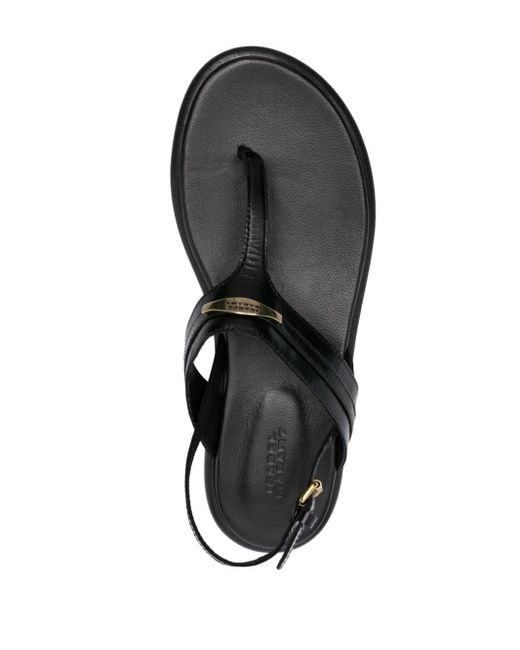 Isabel Marant Black Leather Sandals