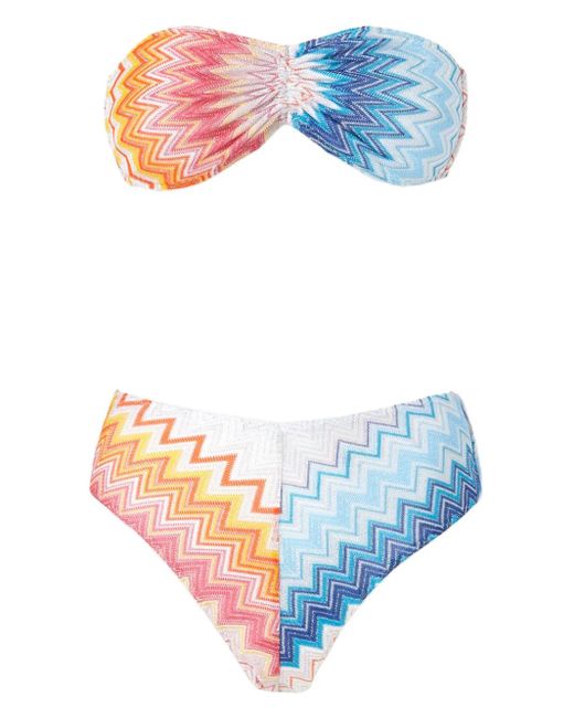 Missoni Blue Zigzag-knit Bikini Set