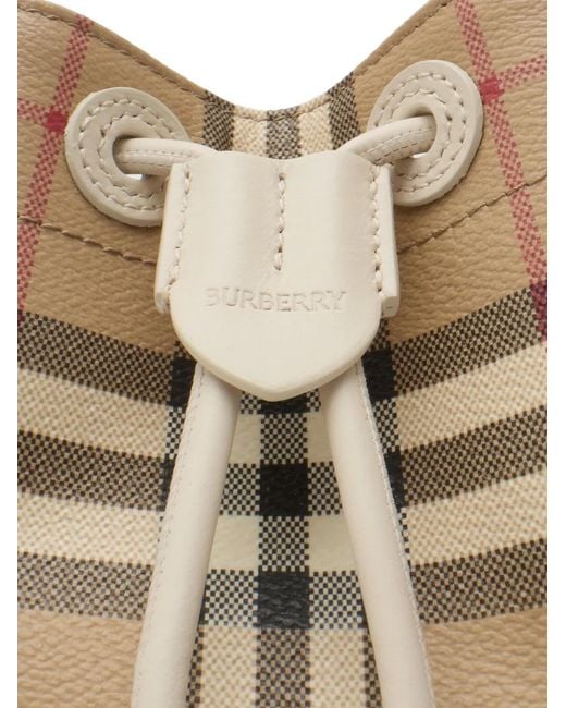 Burberry Natural Mini Check Bucket Bag