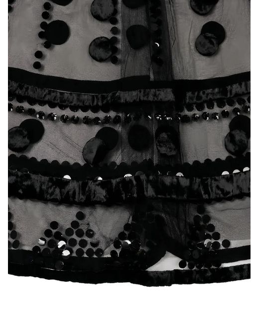 Valentino Garavani Black Sequin-Embellished Ruffled Skirt
