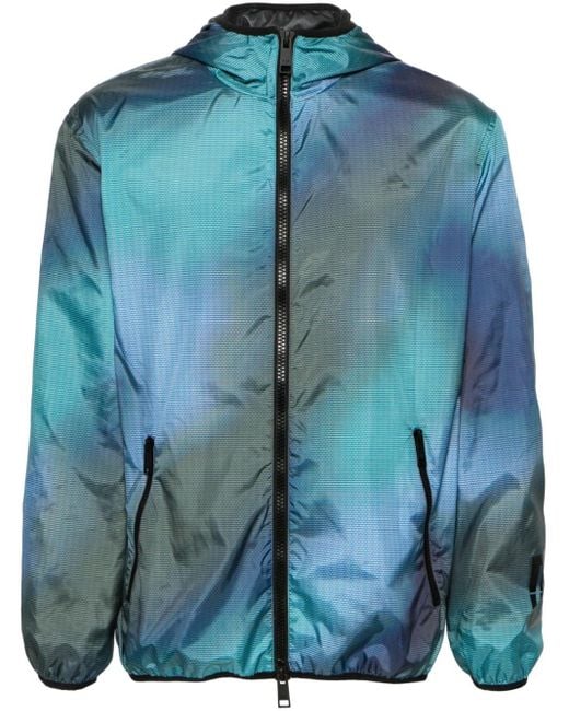 Armani Exchange Blue Logo-print Hooded Jacket for men