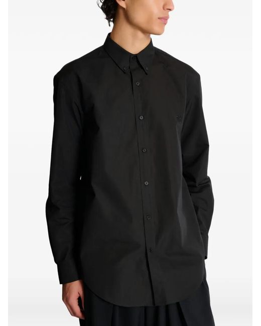 Balmain Black Cotton Poplin Shirt for men