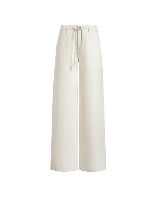 12 STOREEZ White Drawstring Wide-Leg Jeans