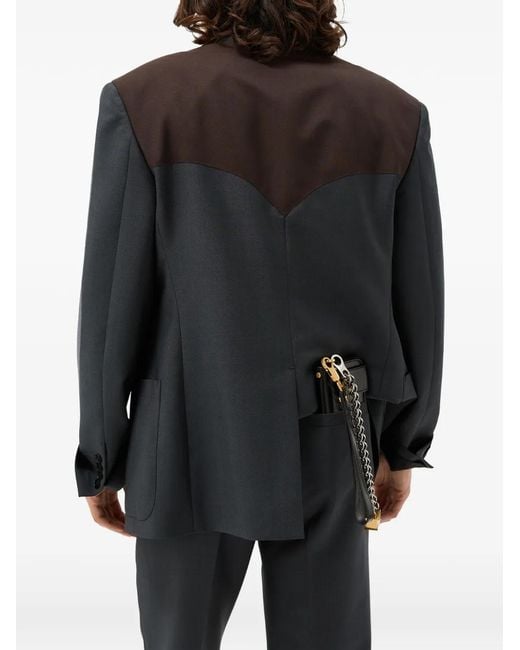 Versace Black Wool-Mohair Boxy Blazer for men