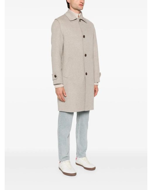 Eleventy Natural Single-Breasted Coat for men
