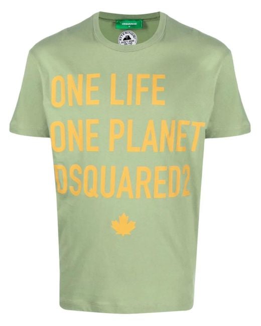 DSquared² One Life One Planet T-Shirt in Green für Herren