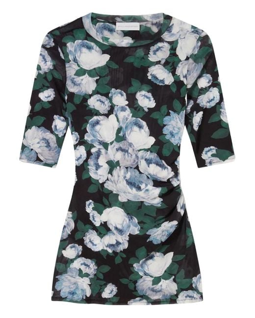 Stella McCartney Green Floral Mesh Top
