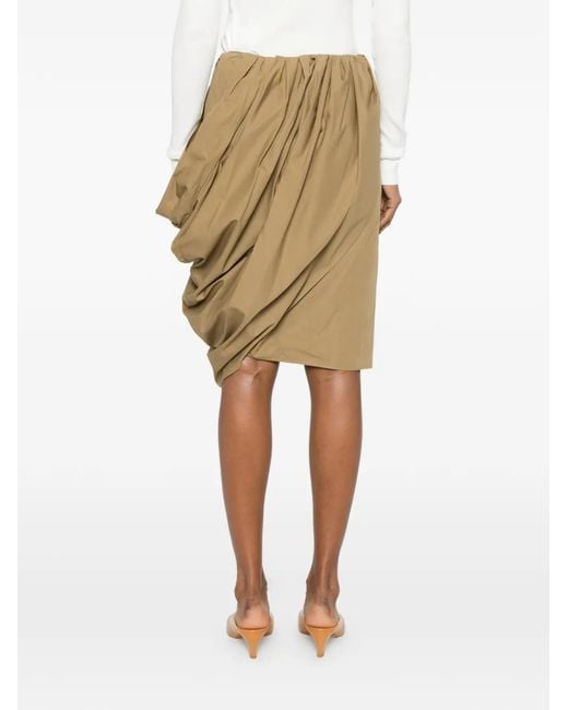Chloé Natural Draped Pleated Skirt