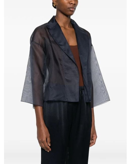 Antonelli Blue Emma Sheer-Finish Notch-Lapel Jacket