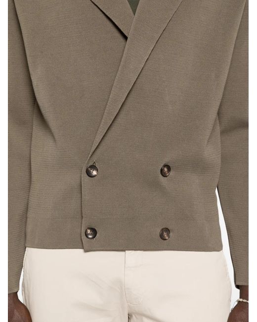 FILIPPO DE LAURENTIIS Brown Double Breasted Cardigan for men