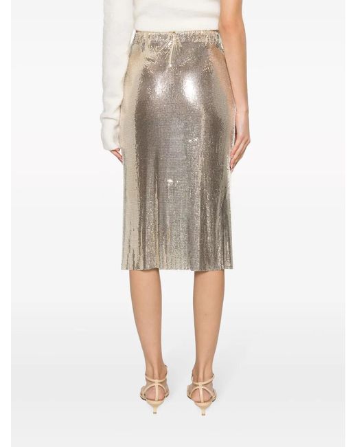 Sportmax Gray Elasticated-Waist Sequin Midi Skirt