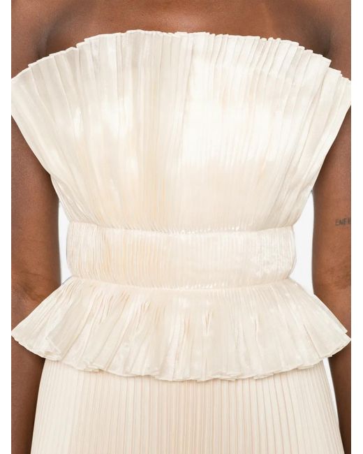 L'idée White Masquerade Pleated Maxi Dress