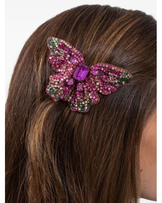Jennifer Behr Pink Absolem Crystal Butterfly Hair Clip