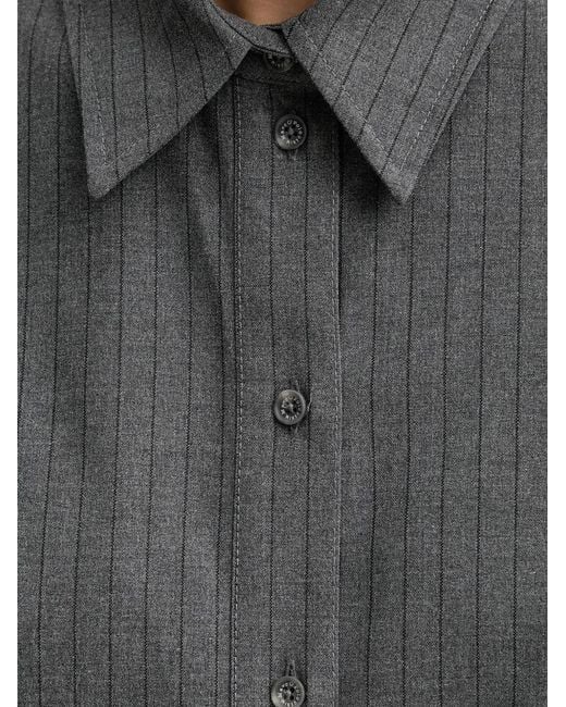 Marc O' Polo Gray Pinstripe Cropped Shirt
