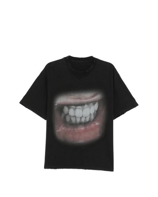 WARMAN Black Graphic-Print T-Shirt for men