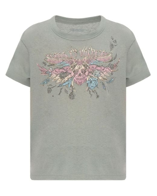 Zadig & Voltaire T-shirt Met Ronde Hals in het Gray