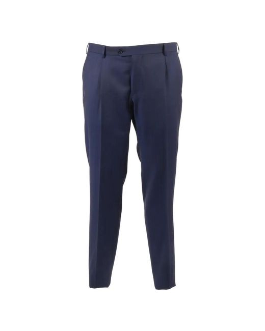Luigi Bianchi Blue Pleated Trousers for men