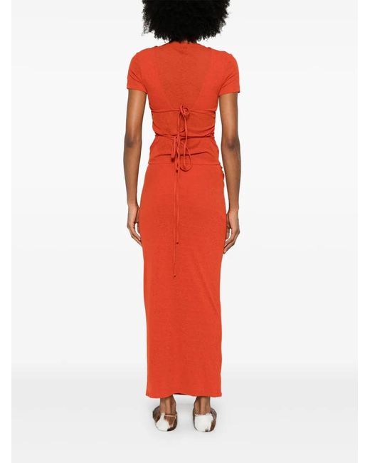 Nanushka Orange Liema Cropped T-Shirt