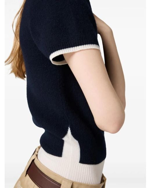 Miu Miu Blue T-Shirt mit rundem Ausschnitt