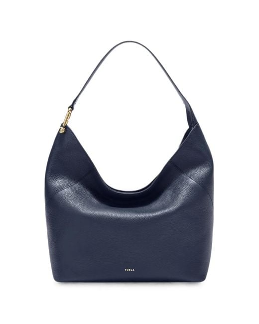Furla Blue Grand Sac Porté Épaule Lara