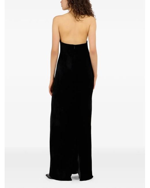 Roberto Cavalli Black Cut-Out Velvet Dress