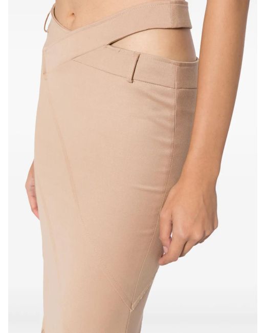 ANDREADAMO Flared Midi-Rok in het Natural