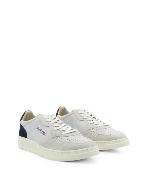 Autry White Logo-Patch Panelled Sneakers for men