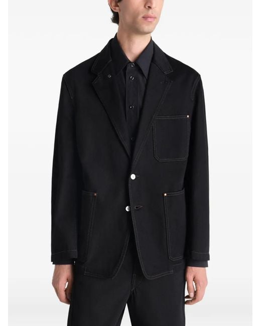Lemaire Black Single Breasted Tailored Jacket
