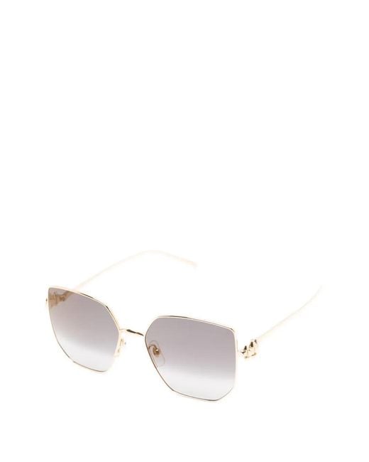 Cartier White Square-Frame Sunglasses