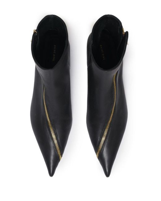 Anine Bing Black Jones Zip-detail Boots