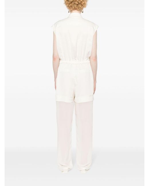 Pinko White Panelled-design Jumpsuit