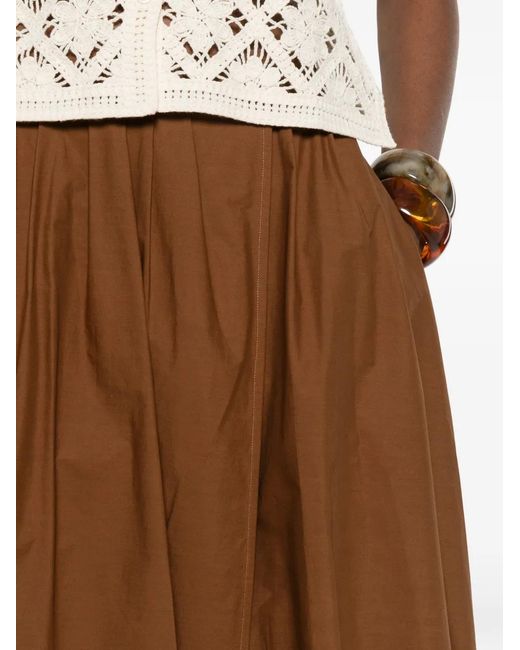 Forte_forte Brown Pleated Midi Skirt