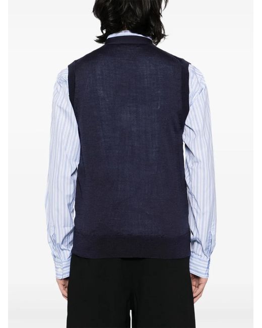 Comme des Garçons Blue Sleeveless Cardigan for men