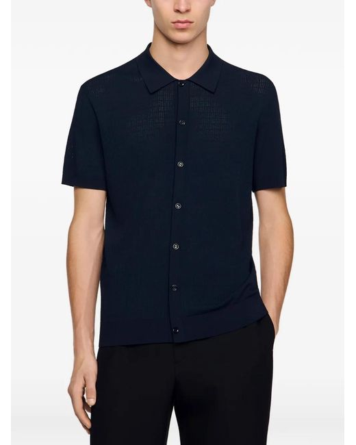 Sandro Blue Openwork Shirt for men