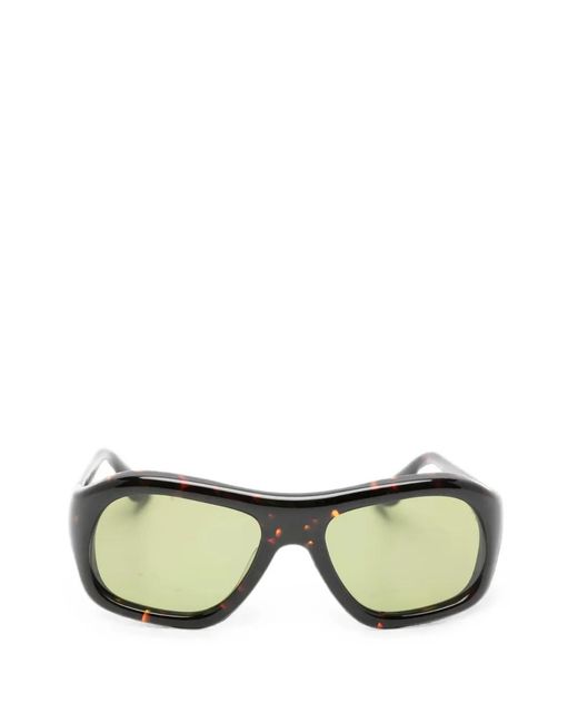 Port Tanger Green Rectangle-Frame Sunglasses