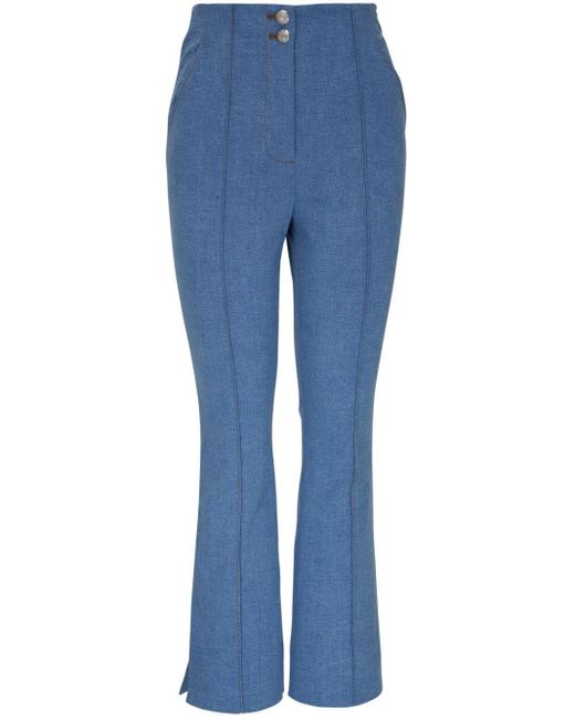 Jeans crop a vita alta Kean di Veronica Beard in Blue