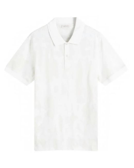 Alexander McQueen White Graffiti Polo Shirt for men