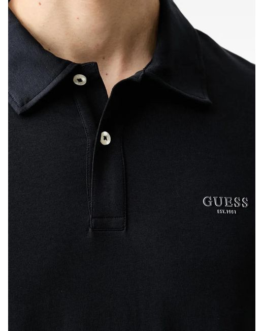 Guess Black Short-Sleeve Polo Shirt for men