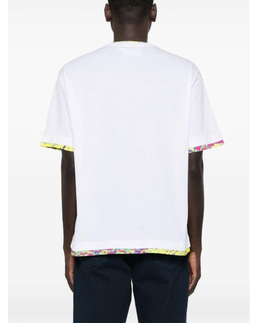 Versace White Animalier-print Cotton T-shirt for men