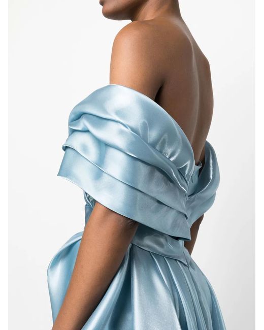 Gaby Charbachy Blue Sequin-Embellished Long Dress