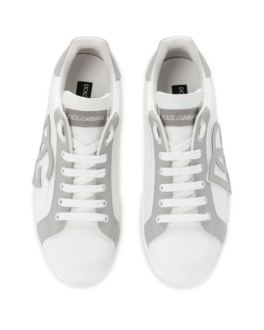 Dolce & Gabbana Portofino Leren Sneakers in het White voor heren