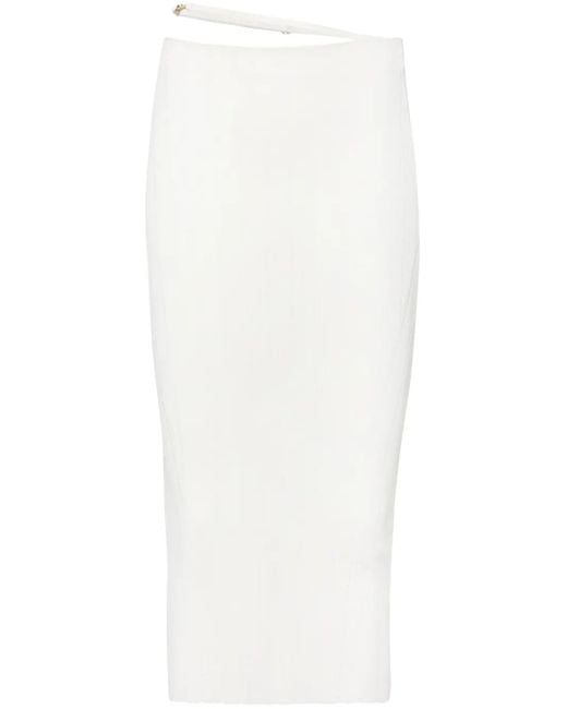 Jacquemus Rokken ,Wit ,Satijn Zijden Rok Met Gouden Detail in het White