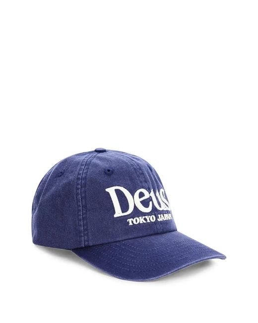 Deus Ex Machina Blue Metro Logo-Embroidered Cap for men
