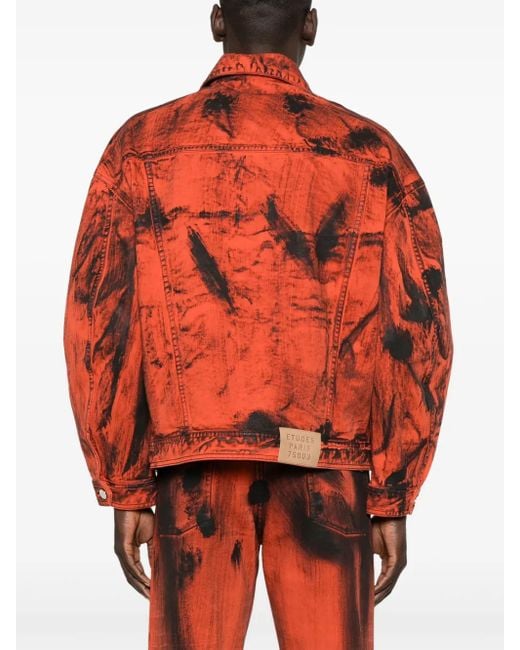 Etudes Studio Orange Veste Shadow Denim Paint