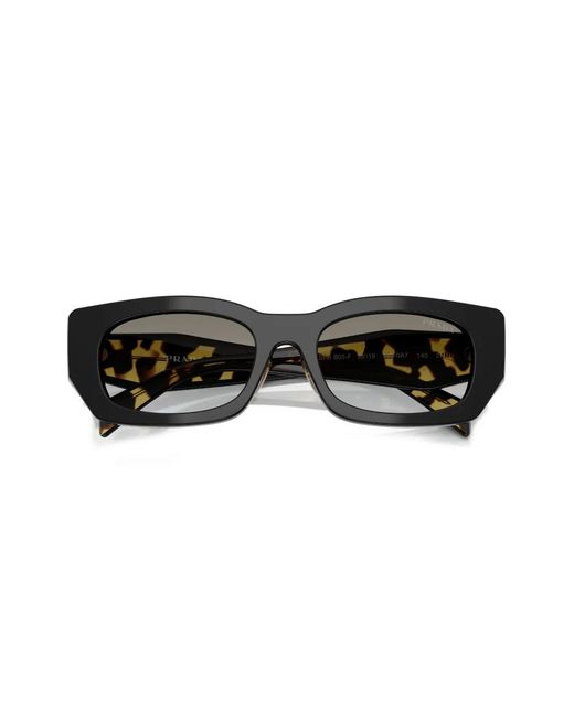 Prada Gray Geometric-Frame Sunglasses