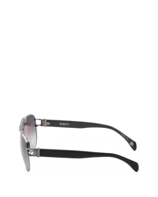 Bugatti Gray Croc-Effect Pilot Sunglasses for men