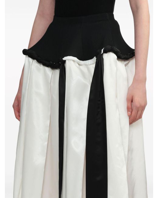 Toga Black Two-tone Panelled Maxi Skirt